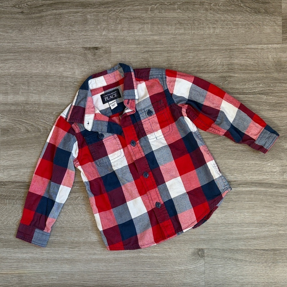 The Children's Place plaid long sleeve button down shirt